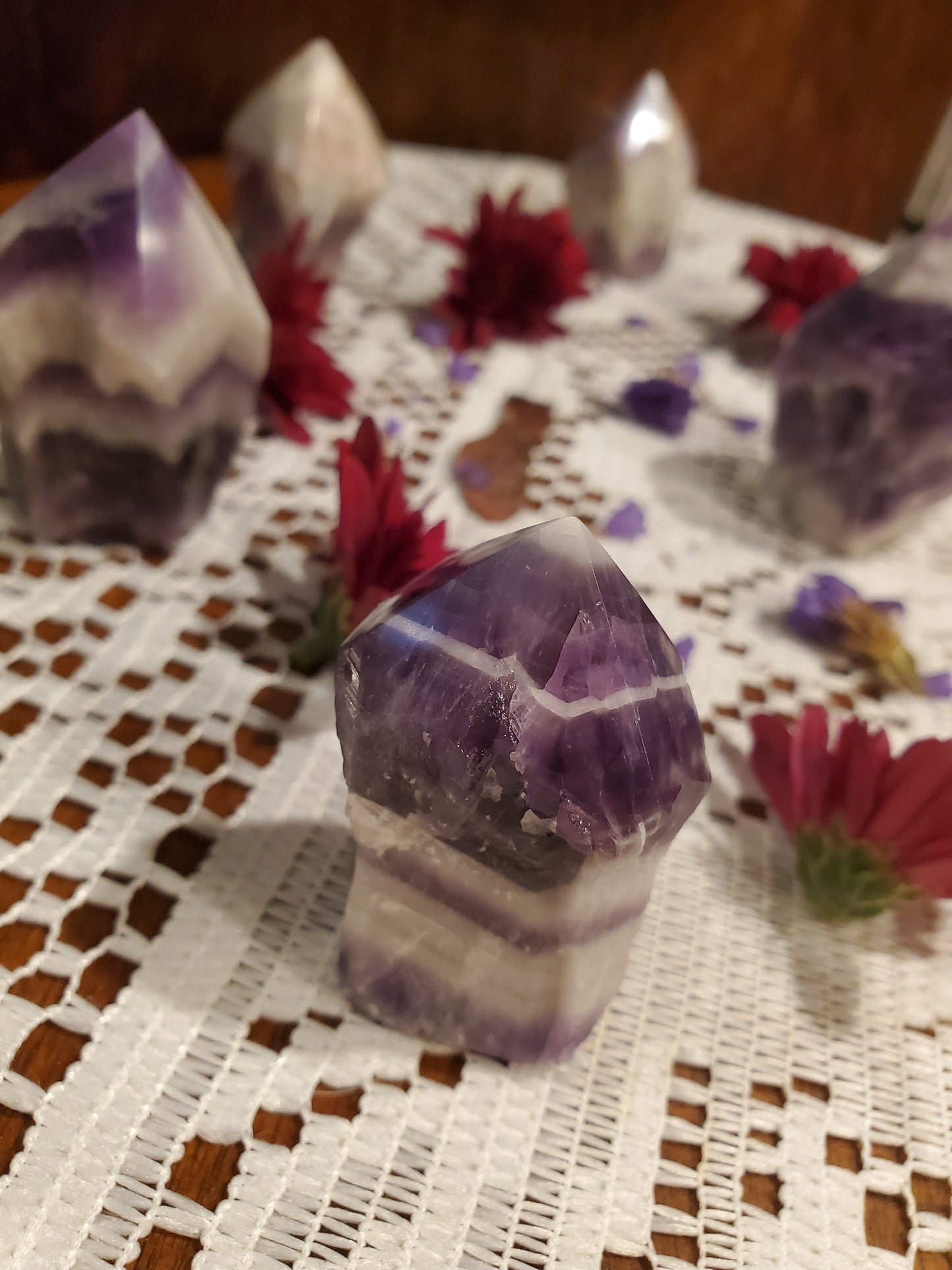 Chevron Amethyst Points