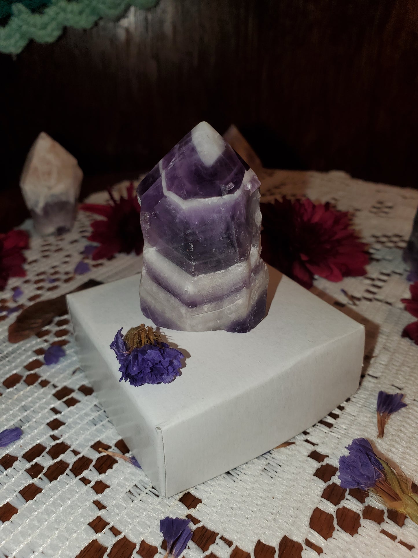 Chevron Amethyst Points