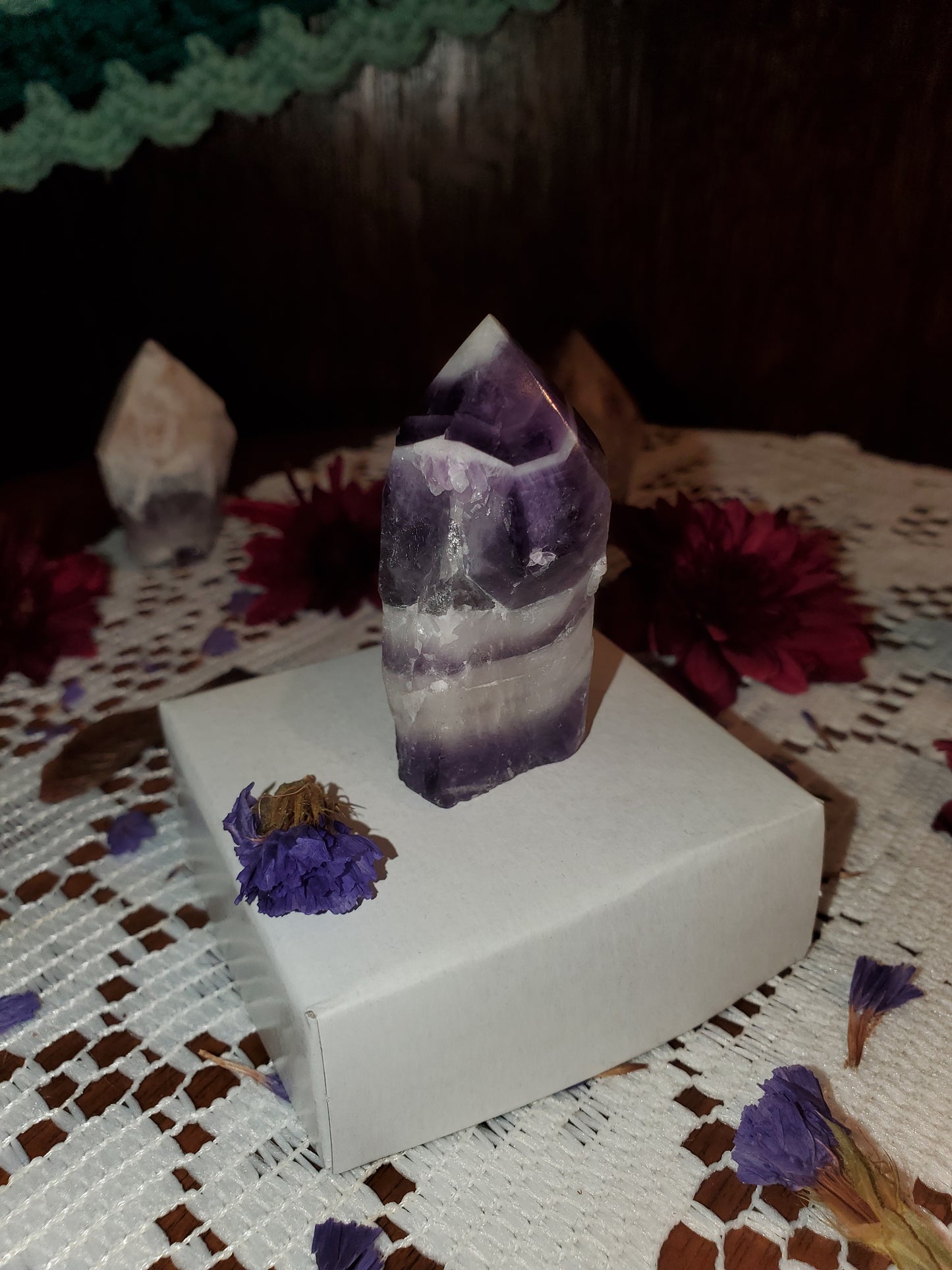 Chevron Amethyst Points