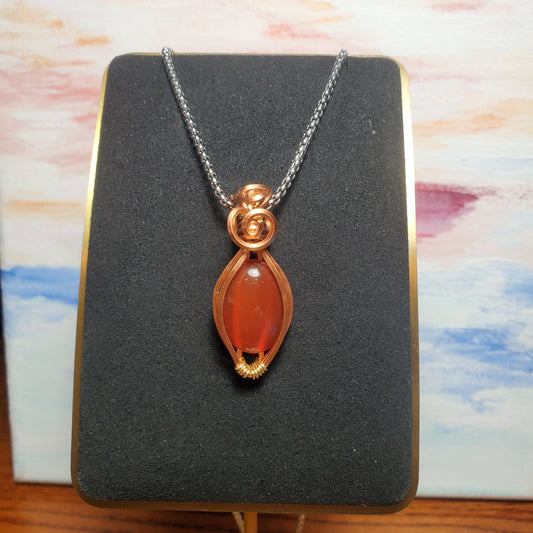 Carnelian Copper Wire Wrapped Gem