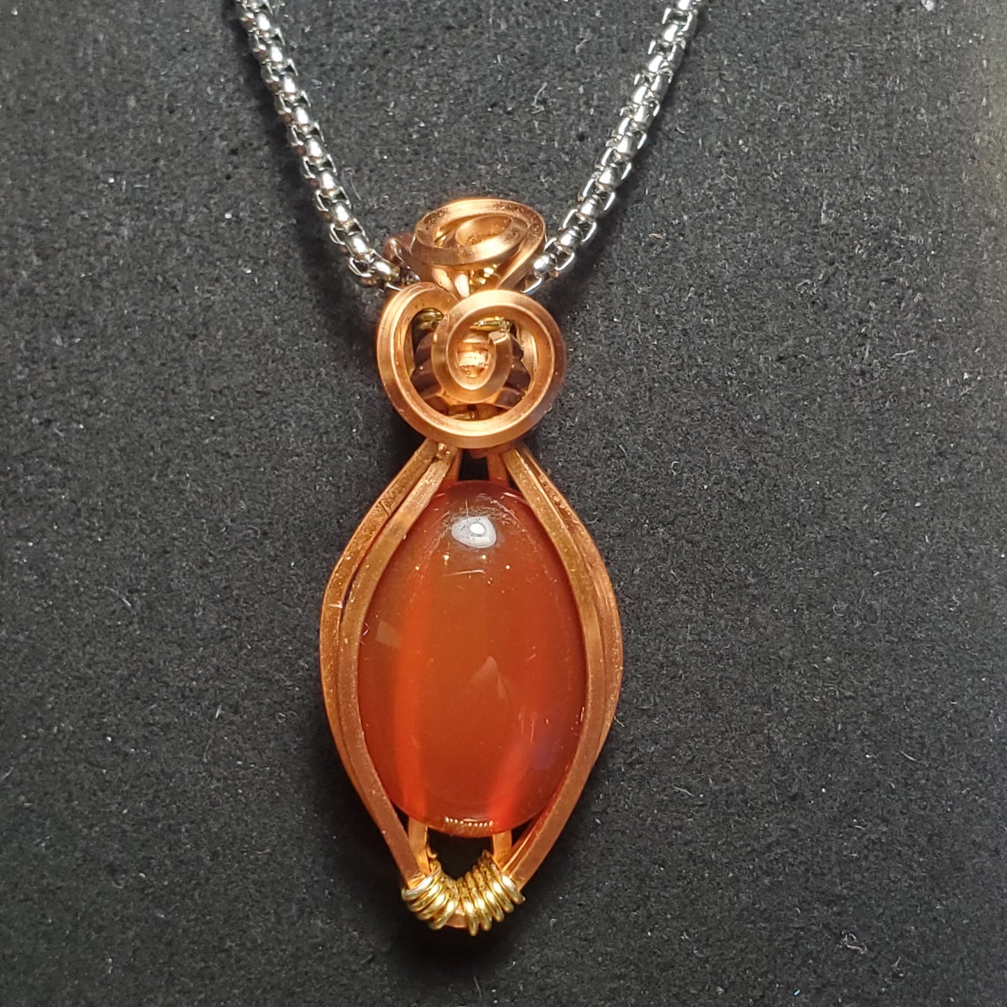 Carnelian Copper Wire Wrapped Gem