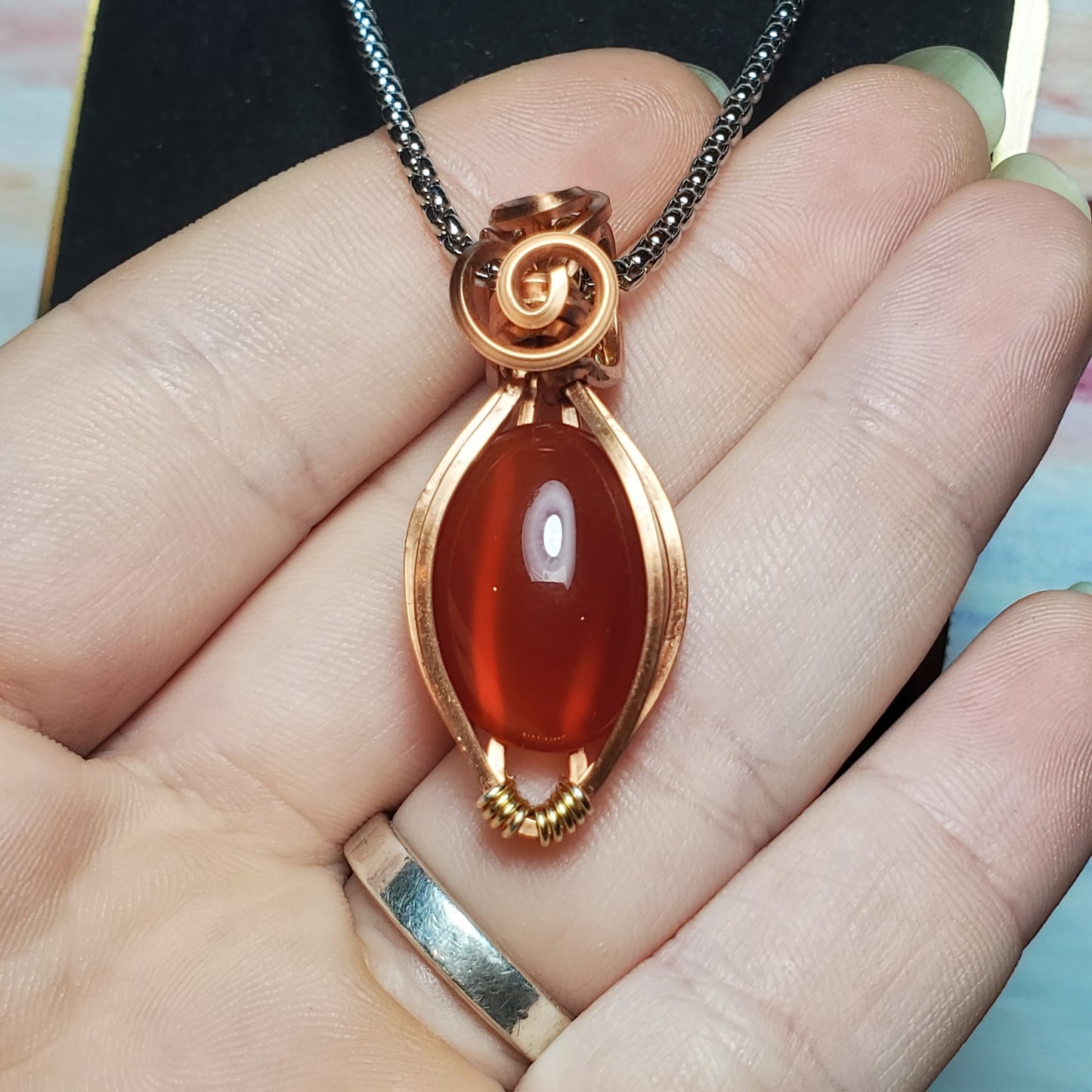 Carnelian Copper Wire Wrapped Gem