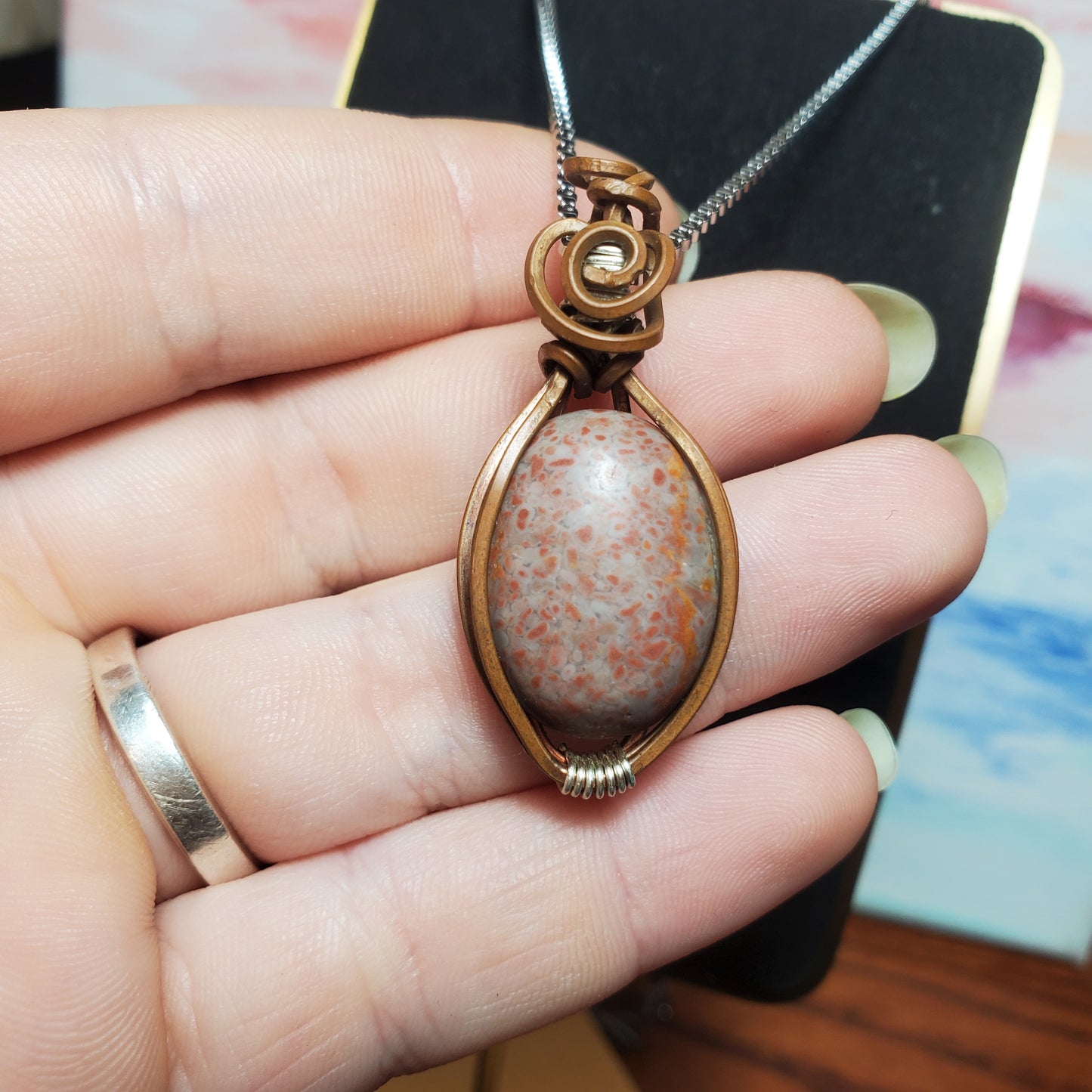 Jasper Copper Wire Wrapped Gem