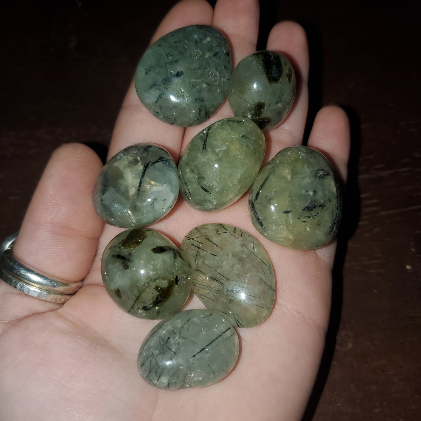 Prehnite with Epidote Tumbles